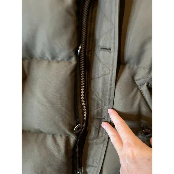 Moose Knuckle Down Filled Canada Men's Khaki Parka Hooded Coat Size XL